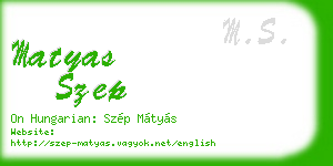 matyas szep business card